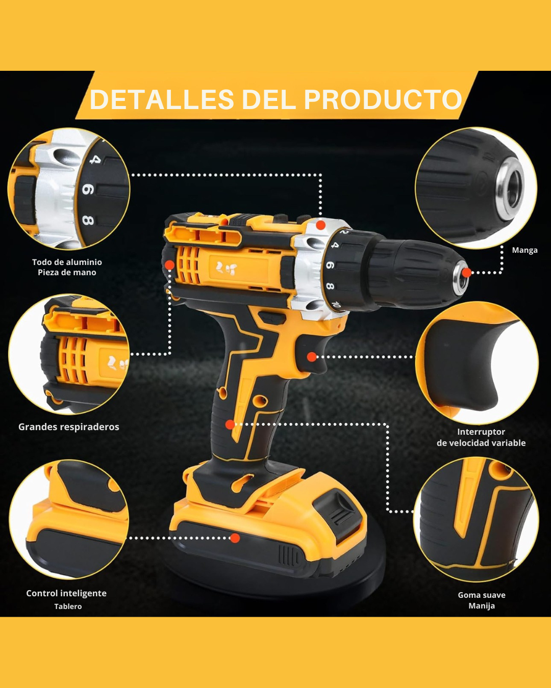 Kit de taladro 26PZ 2 batería de 21V (Ideal para cualquier tipo de trabajo)