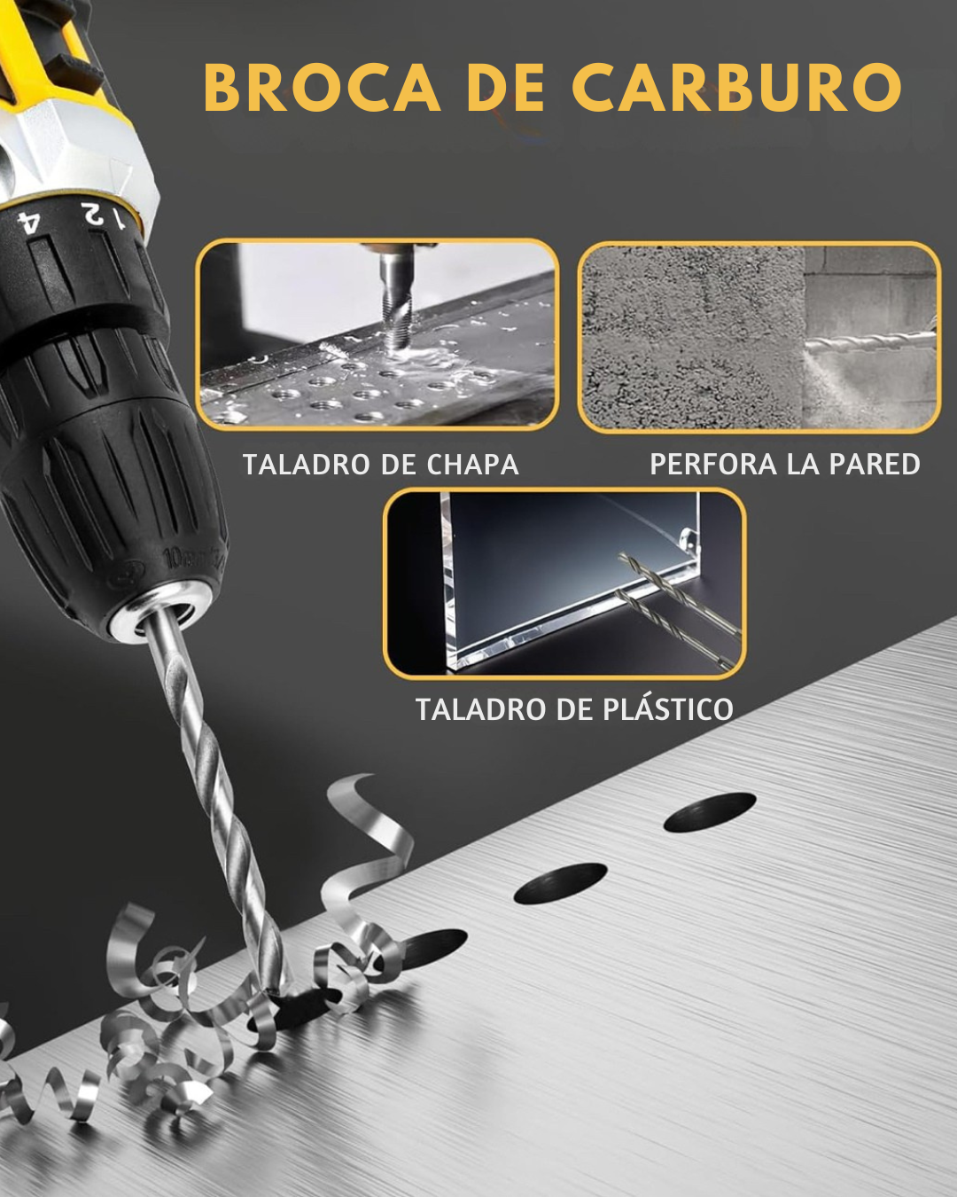 Kit de taladro 26PZ 2 batería de 21V (Ideal para cualquier tipo de trabajo)