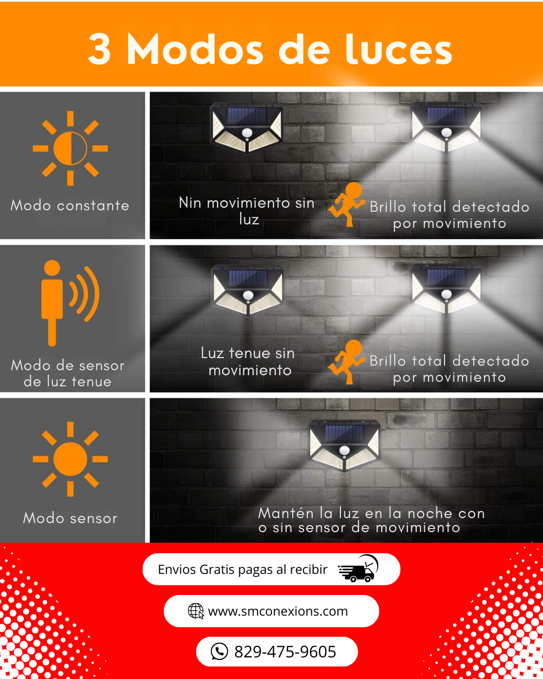 Lámpara led solar impermeable
