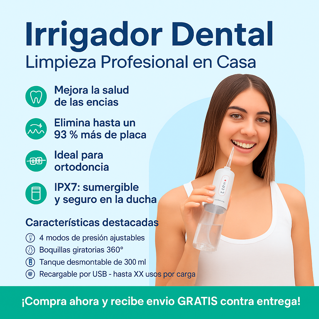 Irrigador dental ideal para una limpieza profunda, mal aliento y gingivitis