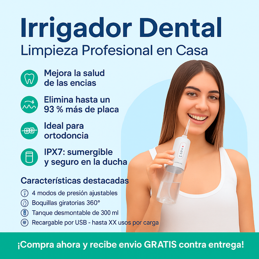 Irrigador dental ideal para una limpieza profunda, mal aliento y gingivitis