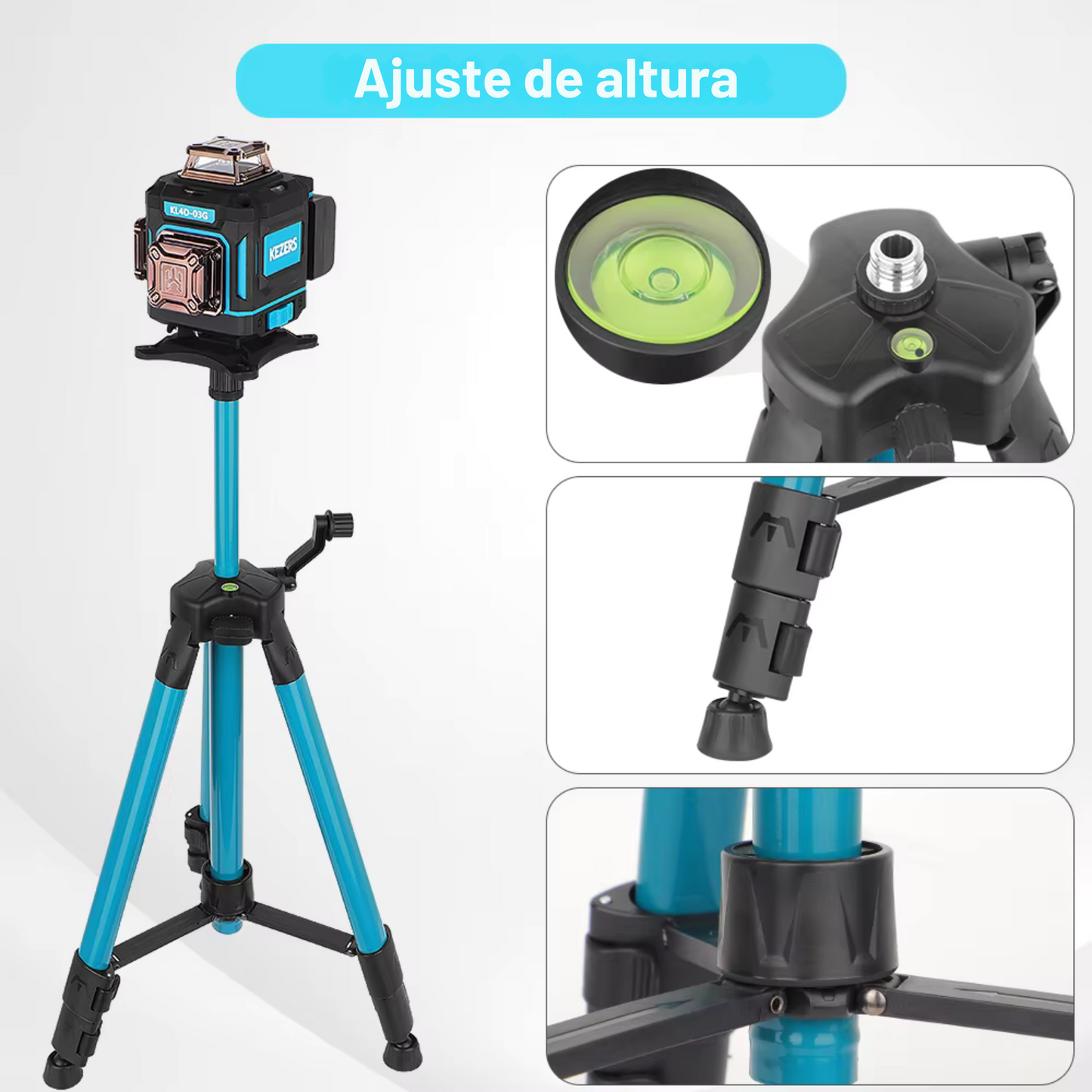 Nivel láser verde con pantalla de 16 líneas, 4D, 360 grados, KL4D-03G, batería de iones de litio de larga duración, trípode, control remoto, maletín