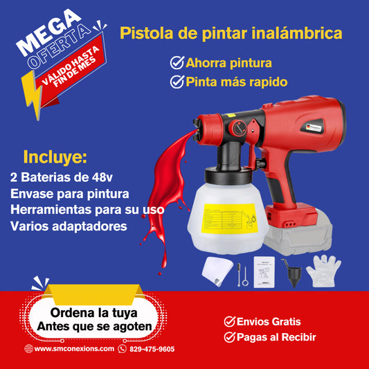 Pistola portátil para pintar de 48v