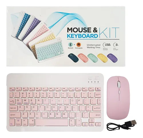 Teclado y mouse inalámbrico recargables, conexión bluetooth
