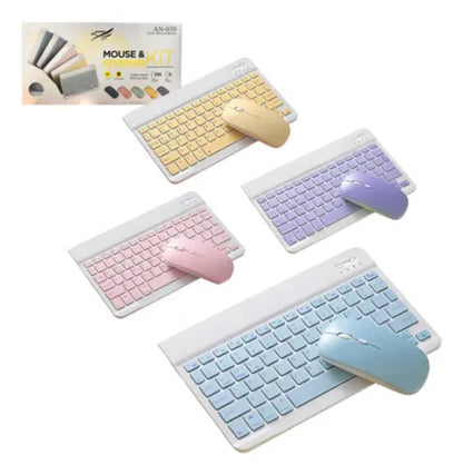 Teclado y mouse inalámbrico recargables, conexión bluetooth
