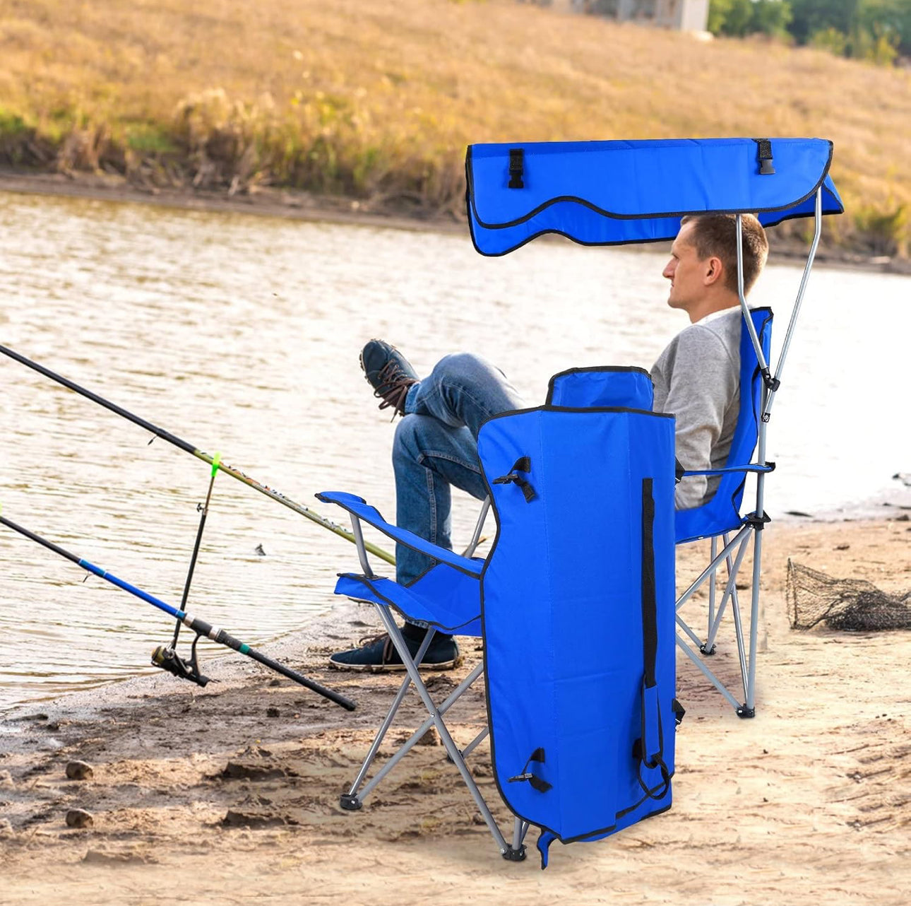 Silla playera con sombrilla