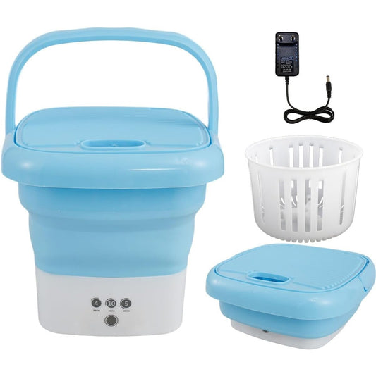 Lavadora portátil plegable perfecta para ropa pequeña diaria, ideal para actividades al aire libre, viajes en RV y vida en espacios pequeños.