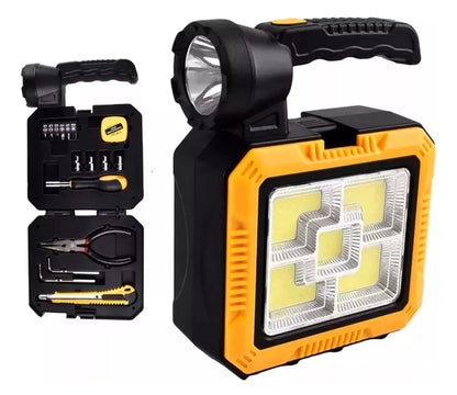 Linterna lámpara solar más kit de herramientas ideal para campamentos y emergencias