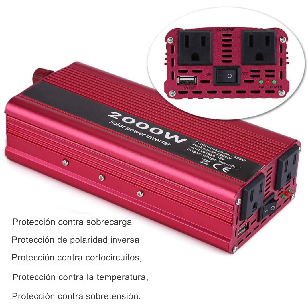 Convertidor de 12V a 110V de 2000W