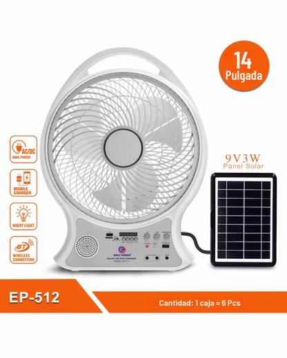 Abanico Solar Recargable