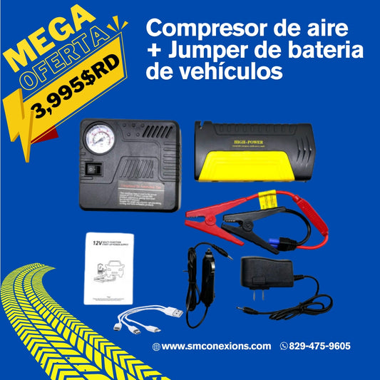 Jumper más compresor de aire para Vehículos (Herramienta que no debe faltar)