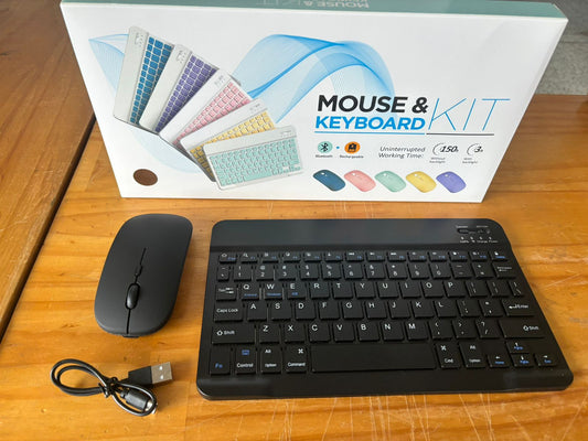Teclado y mouse inalámbrico recargables, conexión bluetooth